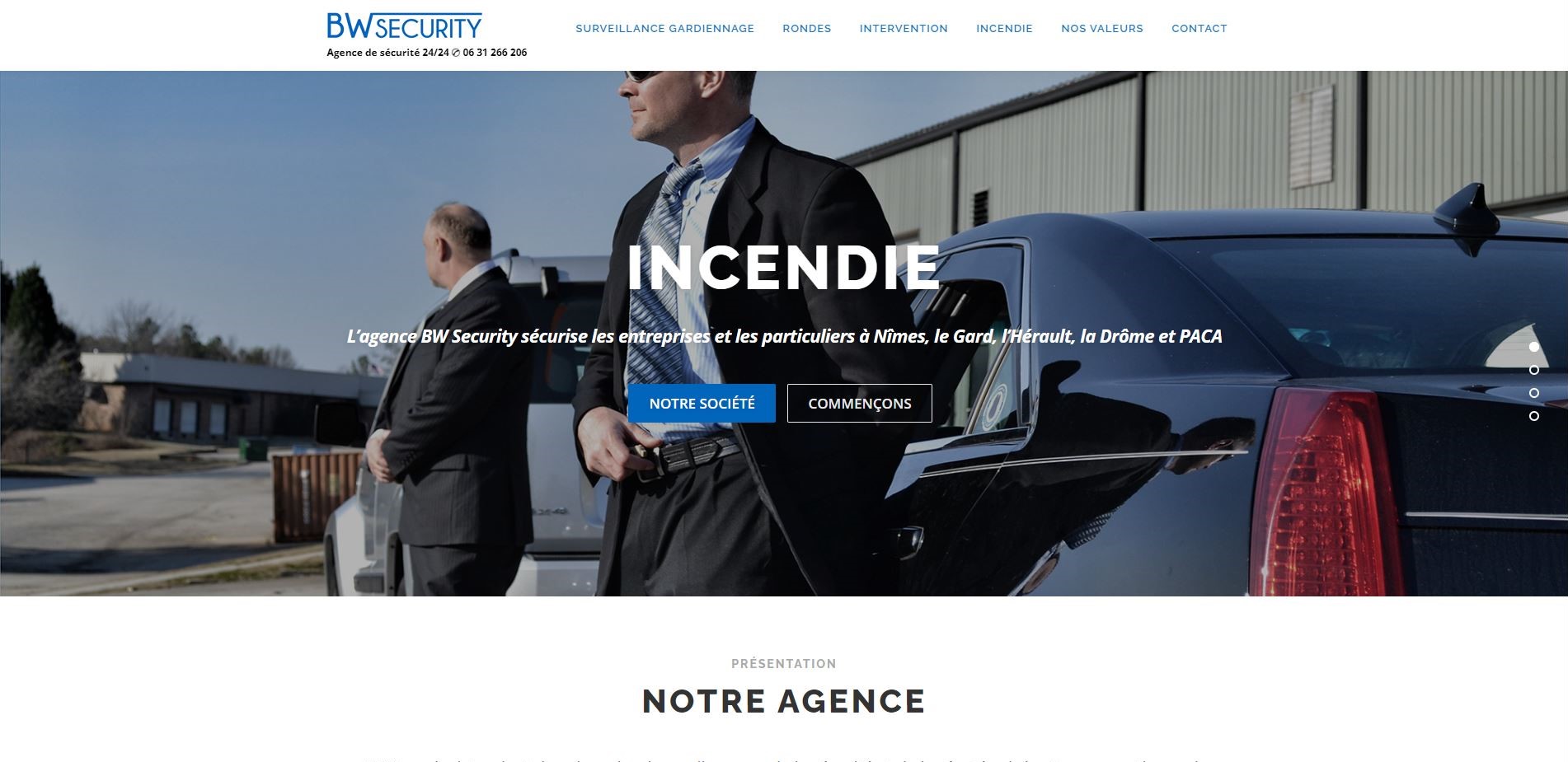 capture page accueil du site bw security